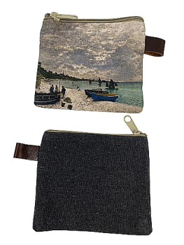 Kleine Münztasche mit Reißverschluss mit Monet Motiven